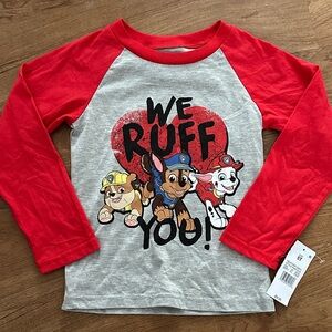 Nickelodeon Red and Gray Paw Patrol Long Sleeve Tee